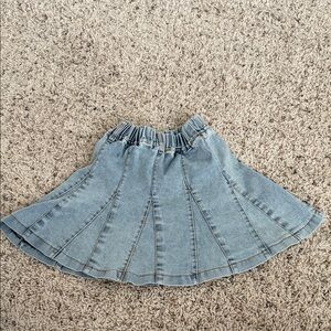 Girls Denim Pleated Skirt
